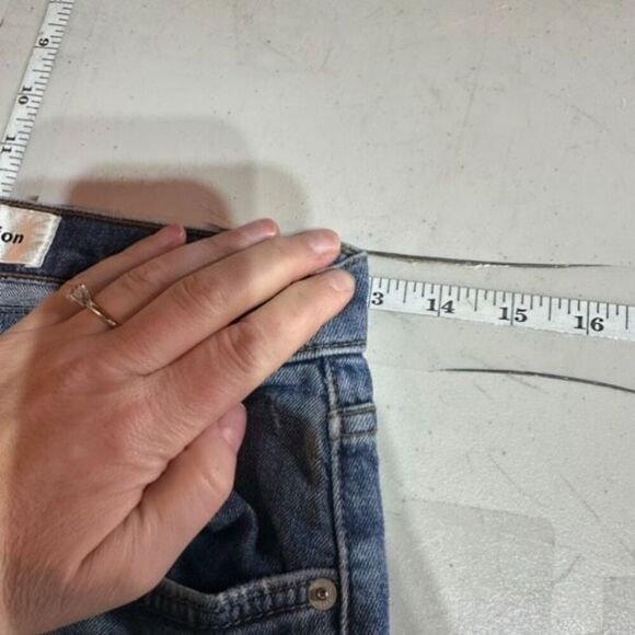 Reformation Hepburn High Rise Jeans Skinny Jeans Distressed Rainier Blue Size 26 - Picture 11 of 13